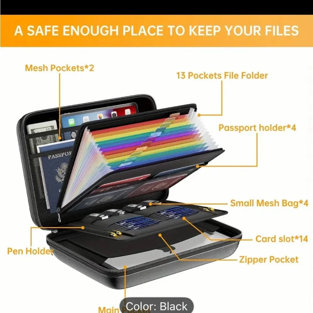 Black Tablet Organizer Case